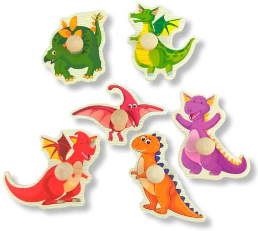 Dinosaurus puzzle dinosaurus drevené puzzle 10ks