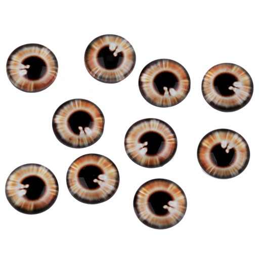 SKLENÉ KABOCHONY 12 mm - HNEDÉ 2 ks.