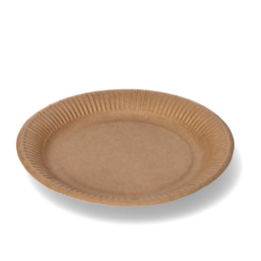 Jednorazové okrúhle kraft papierové taniere, ekologické, 18 cm, x100