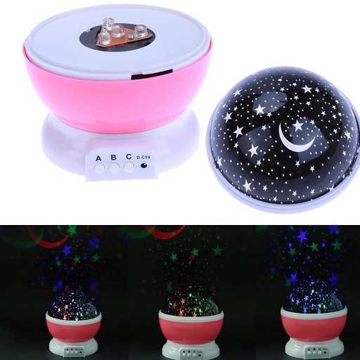 ROTAČNÁ NOČNÁ LAMPA STARS SKY PROJECTOR 2v1