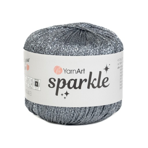 25g lesklá, metalická šnúrka YarnArt Sparkle, strieborno šedá 1357