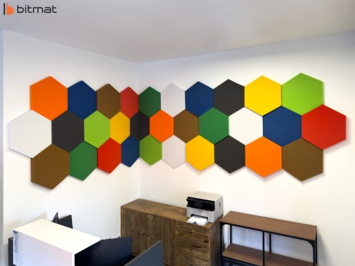 Akustický NÁSTENNÝ PANEL Tlmenie HEXAGON šesťhran Bitmat 3cm
