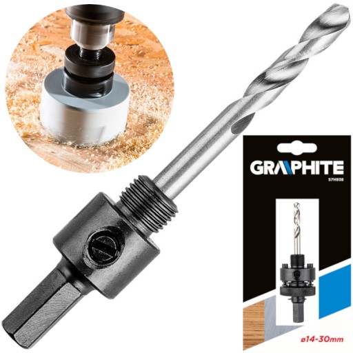 GRAFITOVÝ ADAPTÉR DRŽIAK DRŽIAK PRE BIMETALOVÉ OTVOROVÉ PÍLY S 14-30mm VRTÁKOM