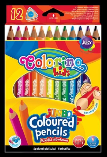 COLORINO TROJUHOLNÍKOVÉ JUMBO HRUBÉ ceruzky 12 Sviežich farieb