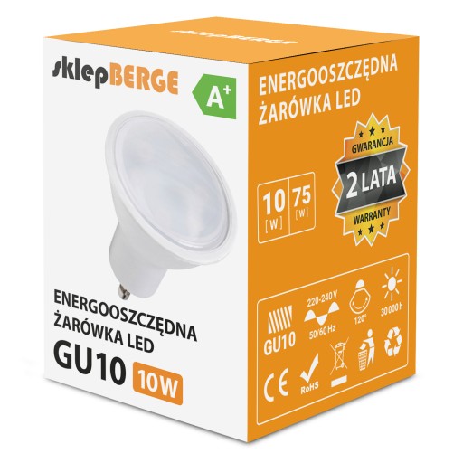 LED žiarovka GU10 10W 2835 plný výkon