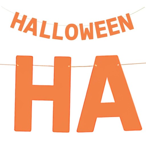 Papierový transparent s nápisom HALLOWEEN, oranžový