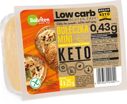 KETO Mini sezamové rolky 4x25g, 0,43g sacharidov! GF