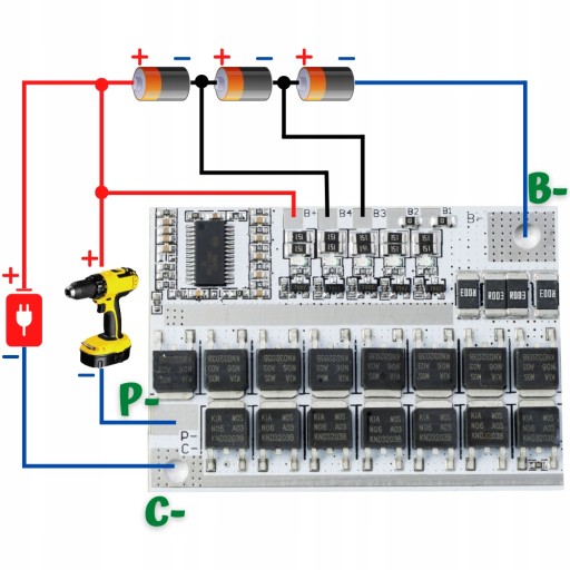 Li-Ion balancer BMS 3S 100A 10,8V | Nabíjačka článkov 18650