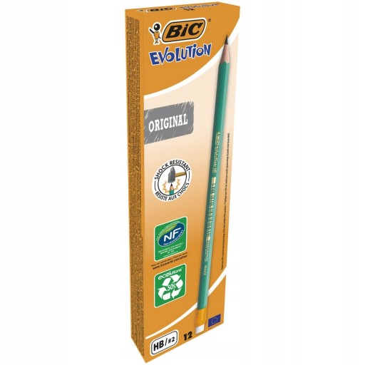 BIC EVOLUTION HB ceruzka S GUMA, ZELENÁ, NEZLOMITEĽNÁ