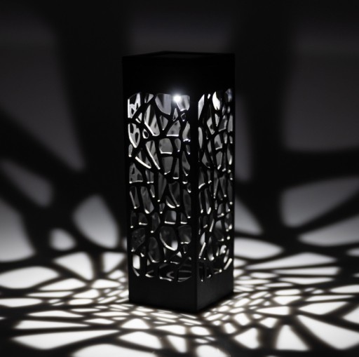 ZÁHRADNÁ SOLÁRNA LAMPA ČIERNA STÓĽOVÁ LED LAMPA 18x6x6 cm