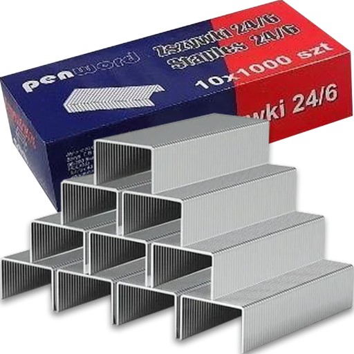 24/6 ZOŠÍVAČKY POZINKOVANÉ 1000 ks PRE ZOŠÍVAČKU SIL.