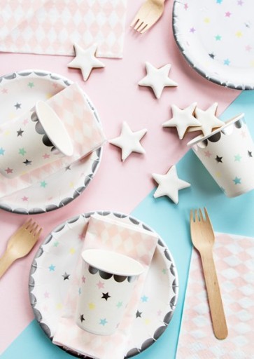Šálky Unicorn Stars 180 ml Biele 6 ks.