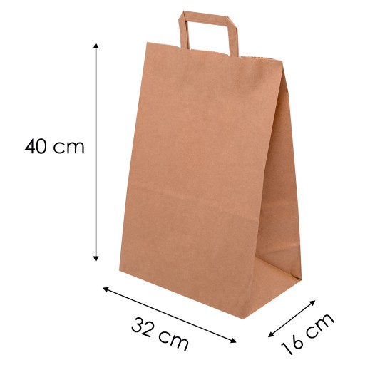 PAPIEROVÉ VRECKÁ 32x16x39 HNEDÁ 10 kusov