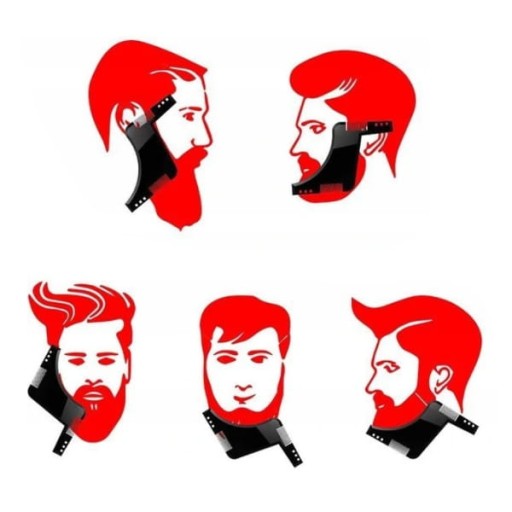 Hrebeň na fúzy so šablónou na holenie Biely