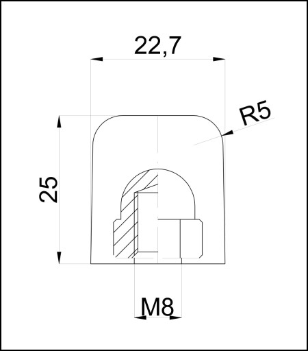 Vibroizolátor/nárazník 25x22,7 Polyuretán GM8