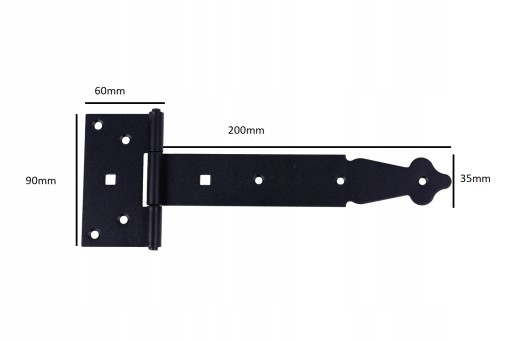 záves konštrukcie dverí altánku 200mm čierny