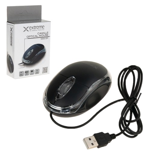 MYŠ KÁBLOVÁ OPTICKÁ USB MYŠ MALÁ POHODLNÁ pre notebook, čierna