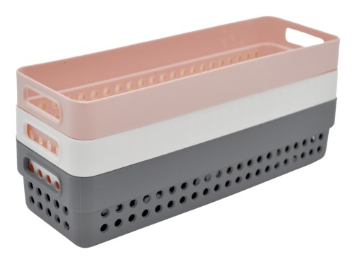 ORGANIZER nádoba na košík KOŠÍK 5x7,5x23 plast BIELA 750ml