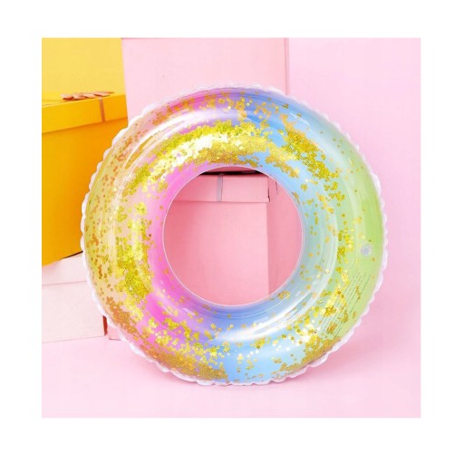 NAFUKOVACIE KOLIESKO NA BAZÉN PLÁŽ VODA GLITTER DÚHA 60 cm