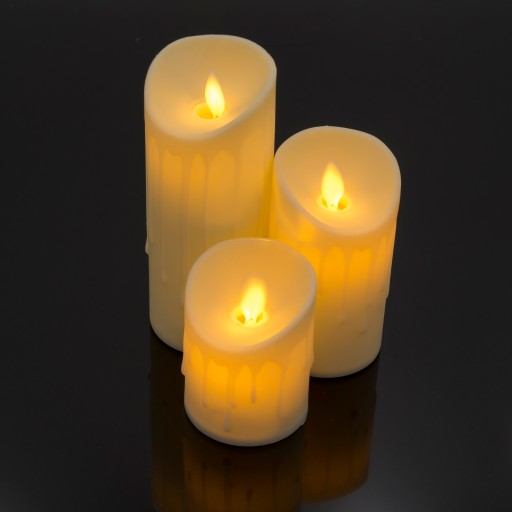 SVIEČKA, LED VLOŽKA, POHYBLIVÝ PLAMEŇ, 11X6CM