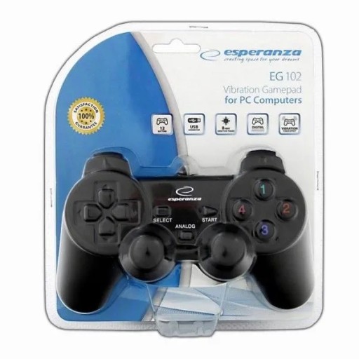 GAMEPAD PC USB WARRIOR BLACK ESPERANZA