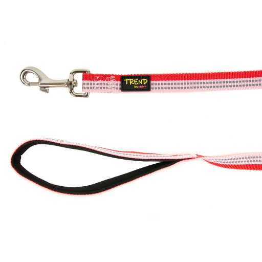 Vodítko pre psa TREND STRIPE, reflexné, 20mm, červené