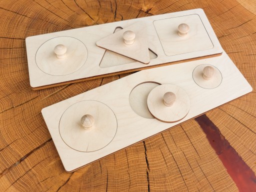 Puzzle blok Montessori trojuholník vzdelávacie bloky skladačky