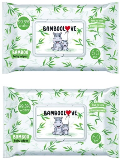 Bamboolove bambusové vlhčené obrúsky, 60 ks.