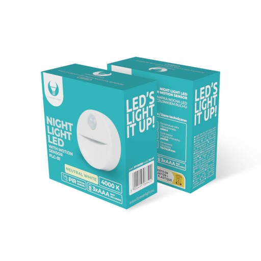 FLC-01 LED nočná lampa s PIR pohybovým senzorom 3xAAA Forever Light