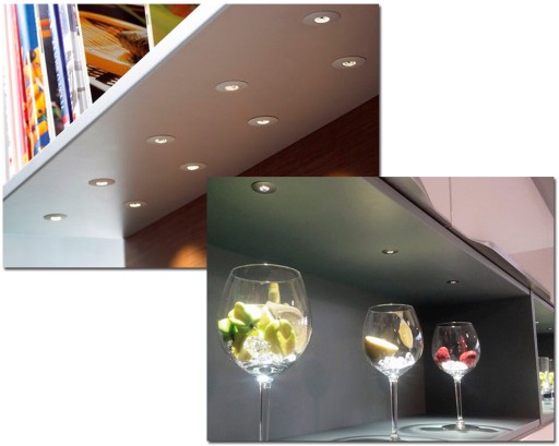 4000K ZAPAPADNUTÉ SVETLO LED NA NÁBYTOK 0,7W 12V osvetlenie dosky pod skrinku
