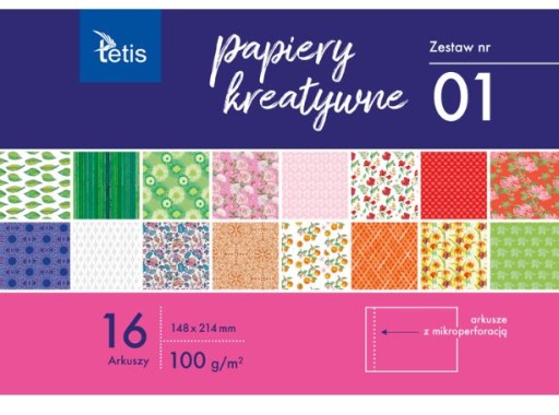Kreatívny papier A5 16 listov Tetis KB029-01