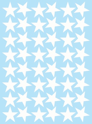 Nálepky STAR Hviezdy 4cm 48ks MATNÁ BIELA