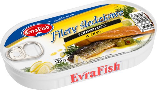 SLEDE FILETY ÚDENÉ V OLEJU 170g EVRAFISH