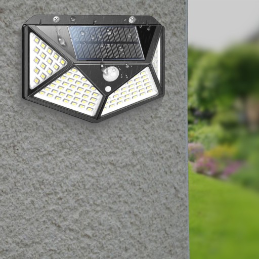 VÝKONNÁ SOLARNÁ LAMPA NA BALKÓN 100LED SNÍMAČ