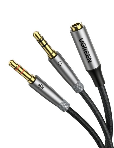 UGREEN KÁBLOVÝ ADAPTÉR AUDIO AUX SPLITTER SLÚCHADLÁ MINIJACK MIKROFÓN 20CM