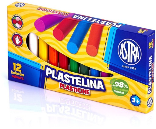 Školská plastelína Astra, 12 intenzívnych farieb, vysoká kvalita, v PÚZRIKU