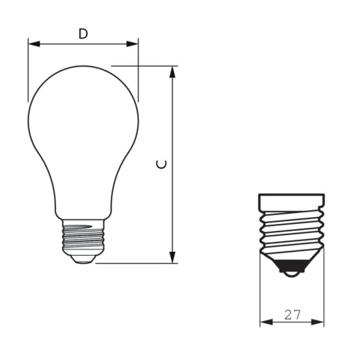 PILA E27 LED žiarovka 10,5-75W A60 2700K FR ND