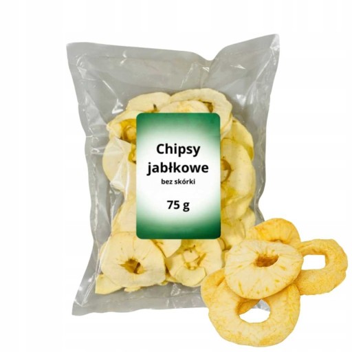Sušené jablká, jablkové lupienky bez šupky, 75 g