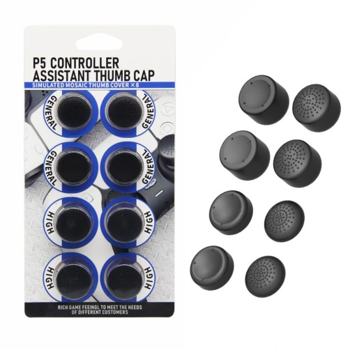 IRIS 8x gumené prekrývajúce gripy pre analógové gombíky PS5 PS4 Xbox 360 čierna