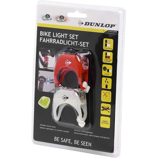Dunlop - Sada silikónových LED bicyklových svetiel vpredu a vzadu