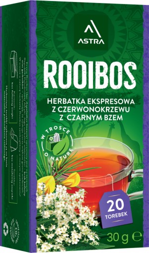 Bylinkový čaj v sáčkoch Astra Rooibos baza čierna 20 ks x2