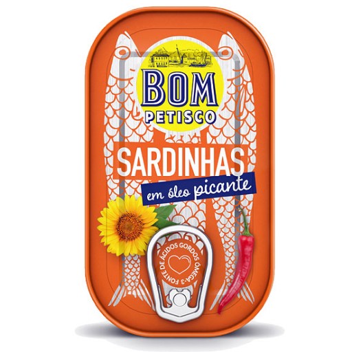 Pikantné sardinky v oleji 120g Bom Petisco