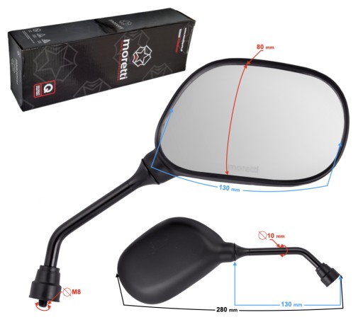 Moto zrkadlá R+R 8mm so schválením