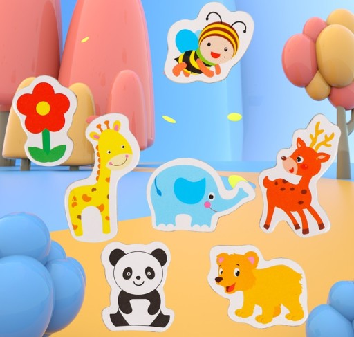 MAGNETY NA CHLADNIČKU ZVIERATKA KVET PRE DETI x12