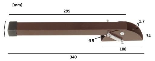 SILNÁ PODPORNÁ NOHA PRE BRÁNY 30CM PROFIL 20x30MM HNEDÉ POĽSKO