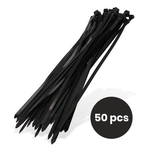 50x sťahovacie pásky Káblové pásky Zipsy 7,6 x 350 mm Silné UV sťahovacie pásky