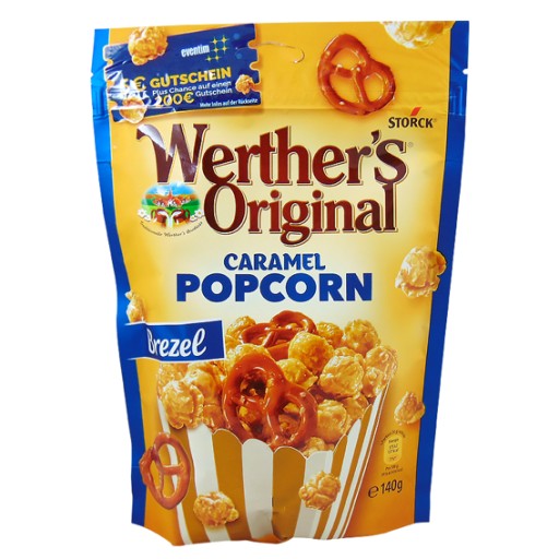 Popcorn s praclíkmi Posypaný karamelom Brezel Werther's Original 140 g
