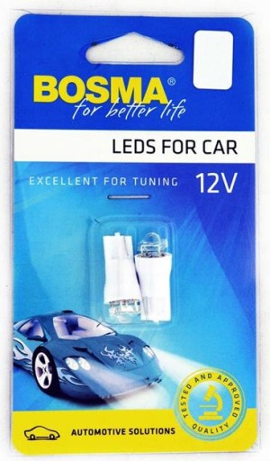 Bosma žiarovka 12V 1xLed T10 biela 6000K Diamond 2 kusy
