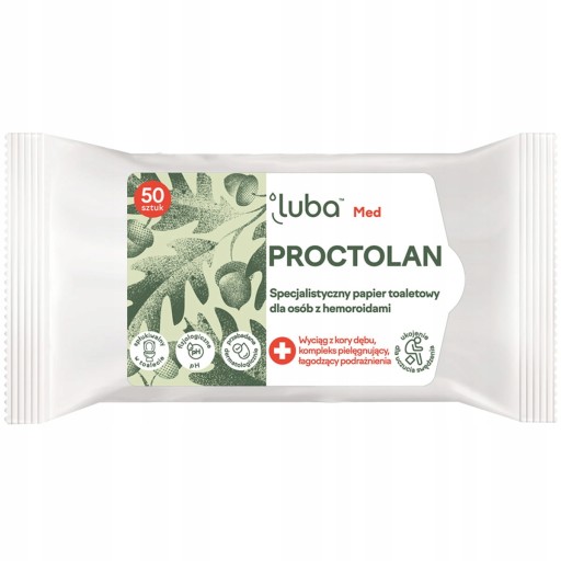 Luba Med Proctolan Toaletný papier pre ľudí s hemoroidmi 50 ks.