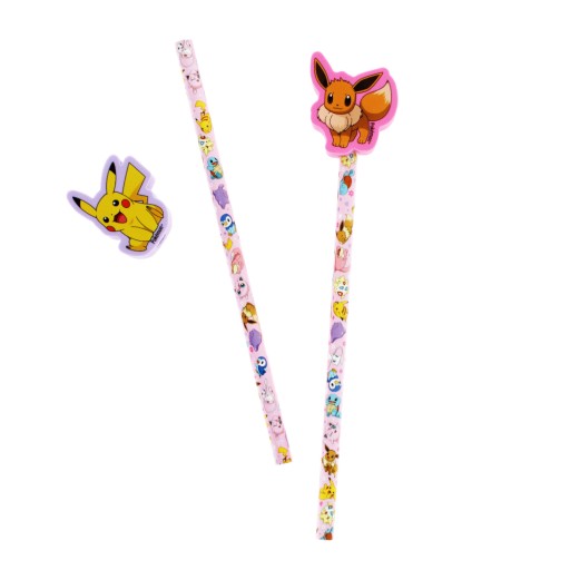 POKEMON ceruzka s gumou 2ks PIKACHU a EEVEE